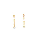 New Sterling Silver Rose Gold Plated CZ Oval Drop Earrings