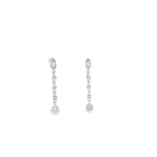 New Sterling Silver Cubic Zirconia Oval Drop Earrings