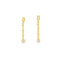 New Sterling Silver Gold Plated CZ Oval Drop Earrings