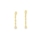 New Sterling Silver Gold Plated CZ Oval Drop Earrings