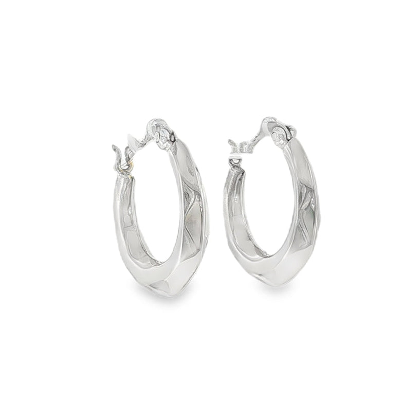 New Sterling Silver Twisted Creole Earrings - 20mm