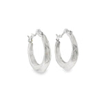 New Sterling Silver Twisted Creole Earrings - 20mm