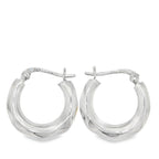 New Sterling Silver Twisted Creole Earrings - 20mm