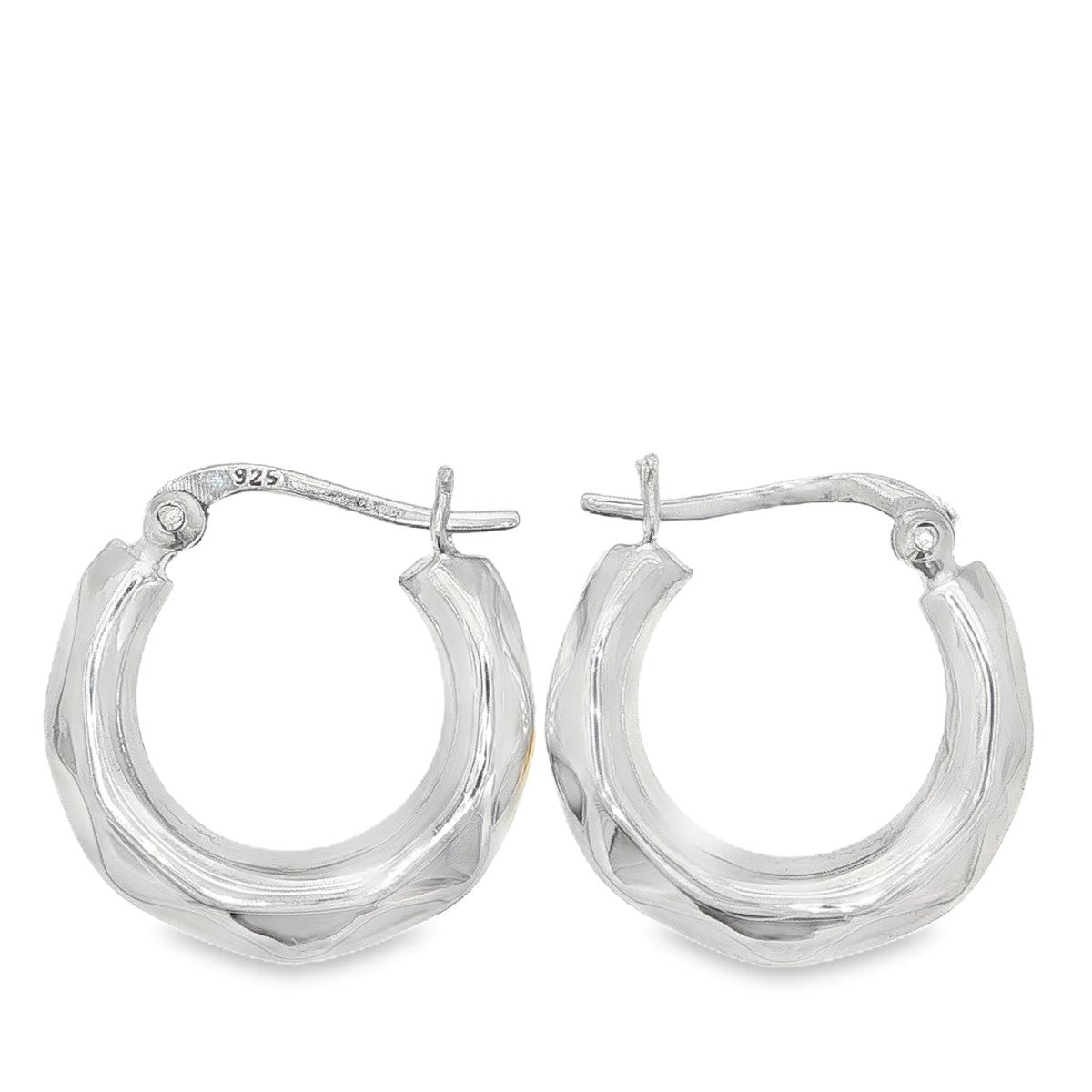 New Sterling Silver Twisted Creole Earrings - 20mm