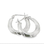 New Sterling Silver Twisted Creole Earrings - 20mm