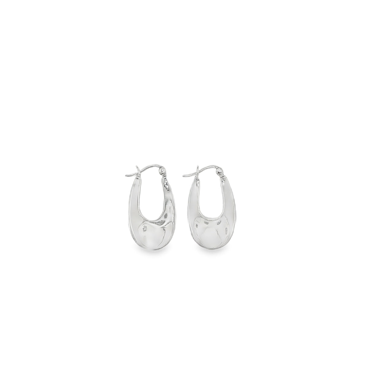 New Sterling Silver Chunky Retro Creole Earrings -15mm