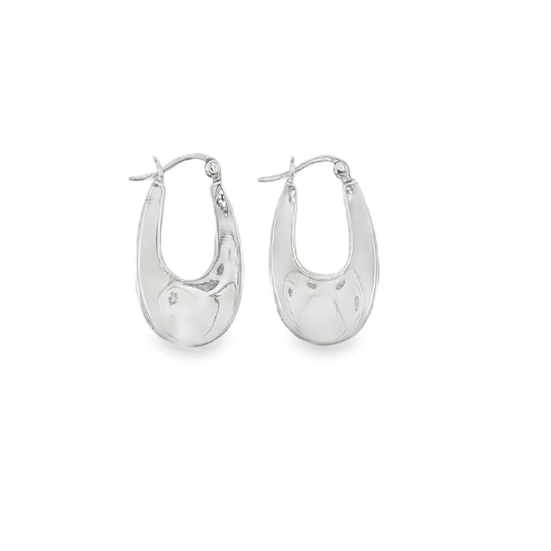 New Sterling Silver Chunky Creole Earrings - 15mm