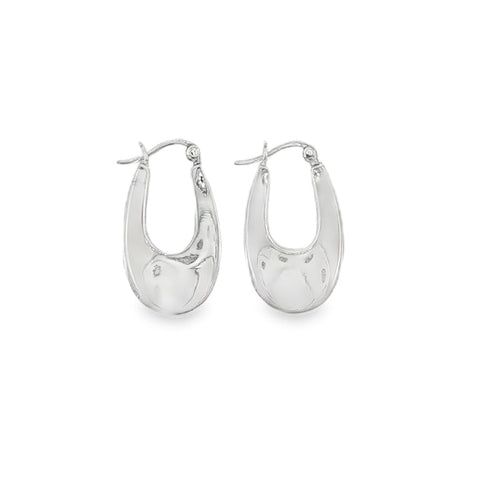 New Sterling Silver Chunky Creole Earrings - 15mm