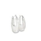 New Sterling Silver Chunky Creole Earrings - 15mm