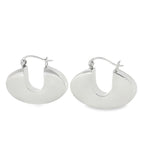 New Sterling Silver Wide Retro Creole Earrings – 30mm