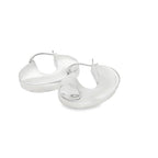 New Sterling Silver Wide Retro Creole Earrings – 30mm