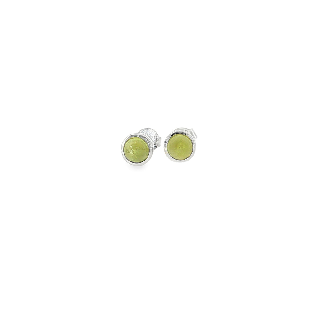 August Birthstone Peridot Stud Earrings
