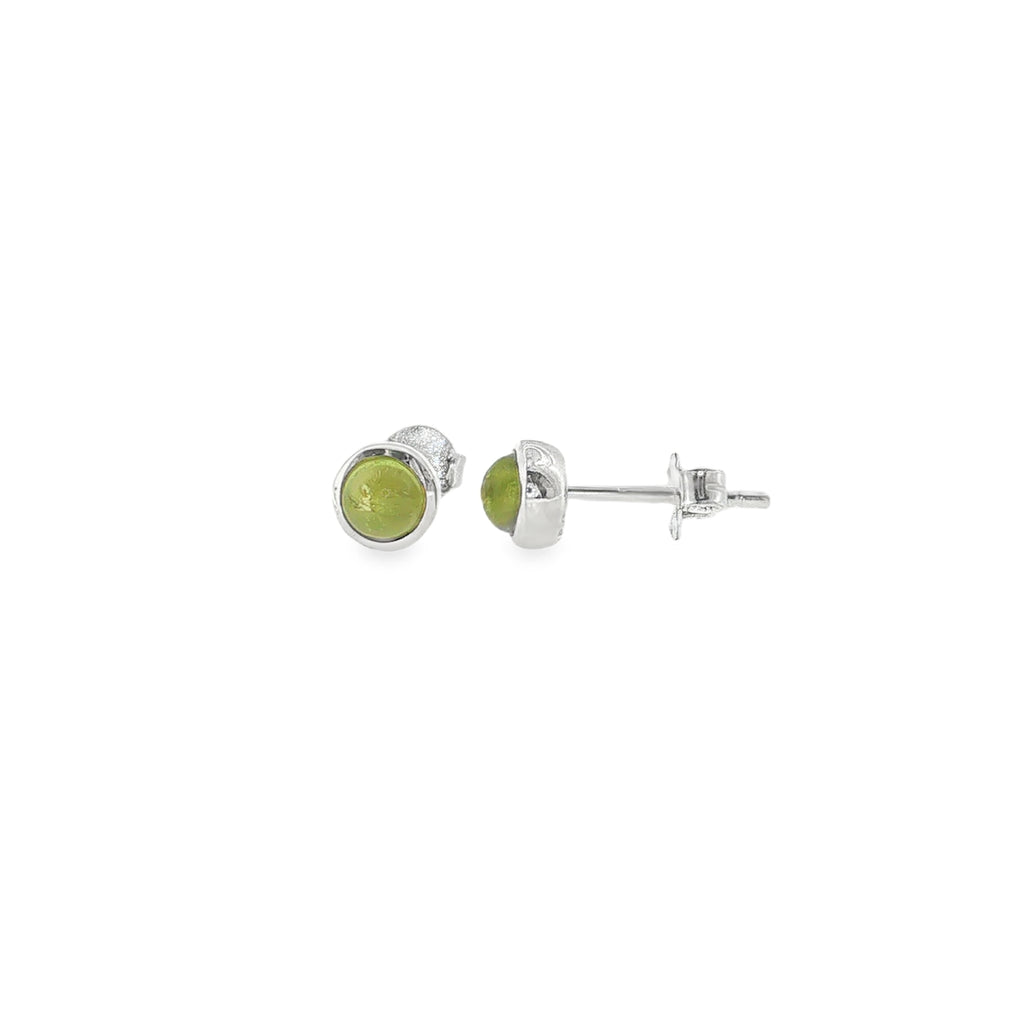 August Birthstone Peridot Stud Earrings