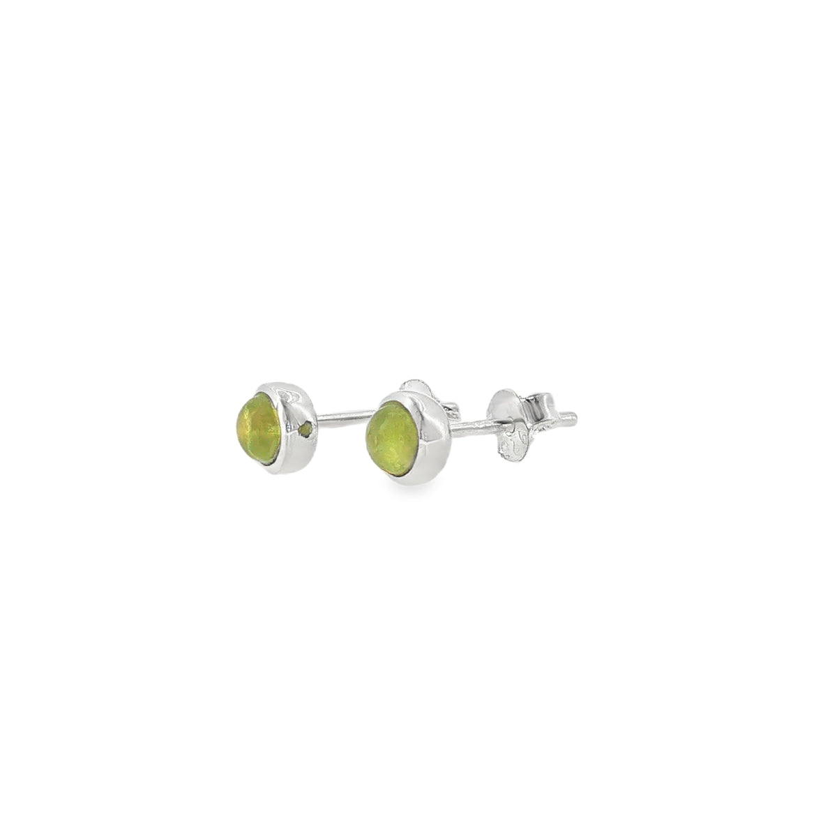 August Birthstone Peridot Stud Earrings