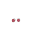 July Birthstone Ruby Solitaire Stud Earrings