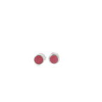 July Birthstone Ruby Solitaire Stud Earrings