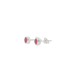 July Birthstone Ruby Solitaire Stud Earrings