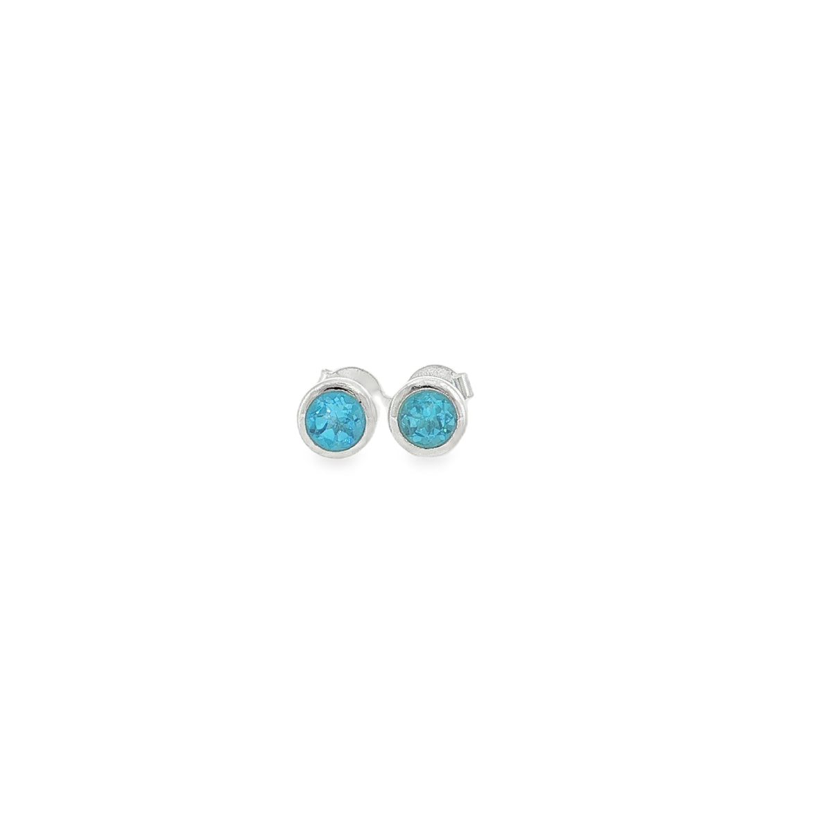 December Birthstone Blue Topaz Stud Earrings