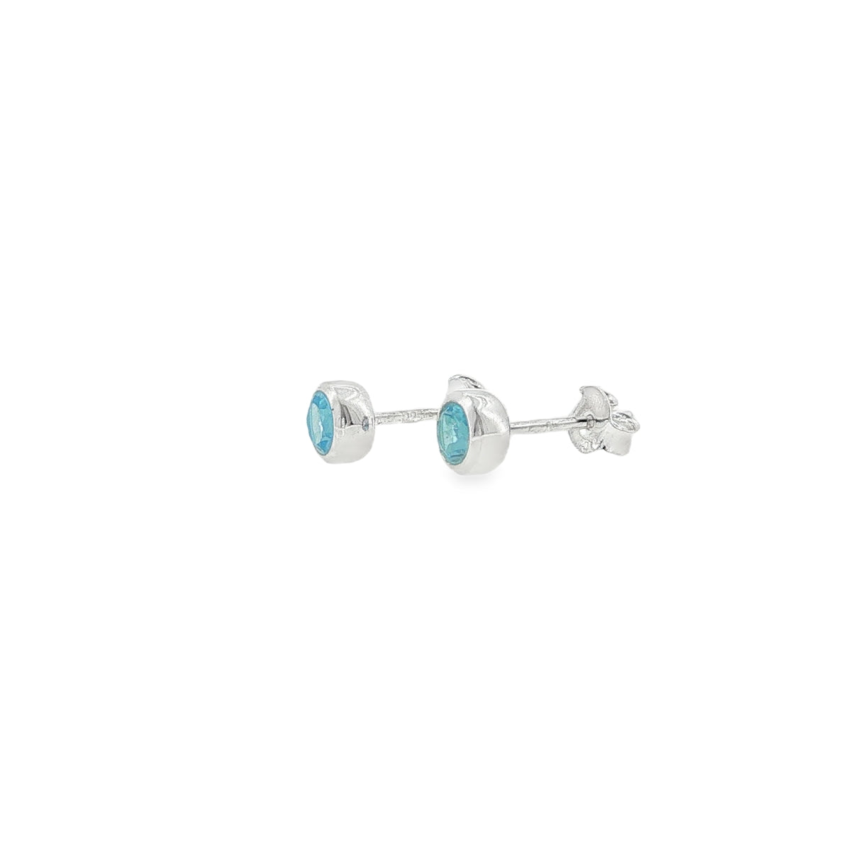 December Birthstone Blue Topaz Stud Earrings