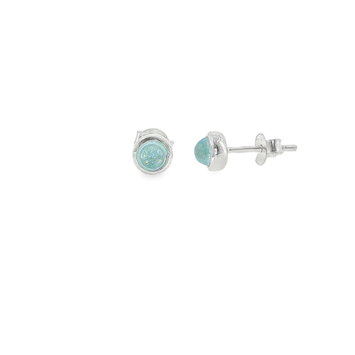 March Birthstone Aquamarine Stud Earrings