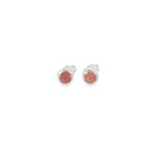 November Birthstone Pink Topaz Stud Earrings