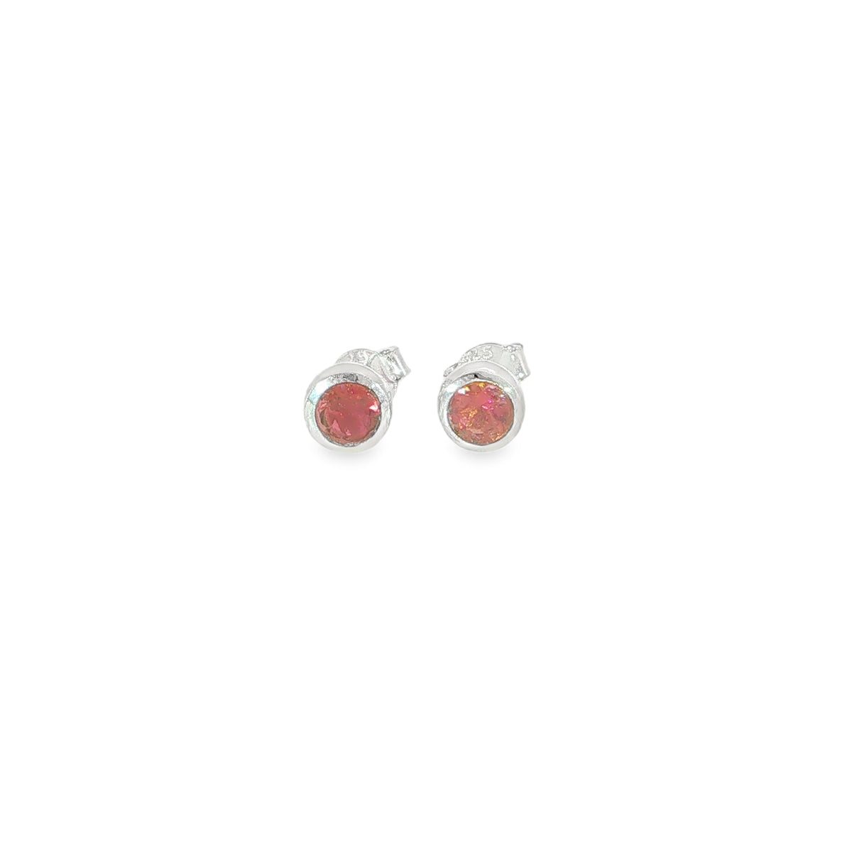 November Birthstone Pink Topaz Stud Earrings