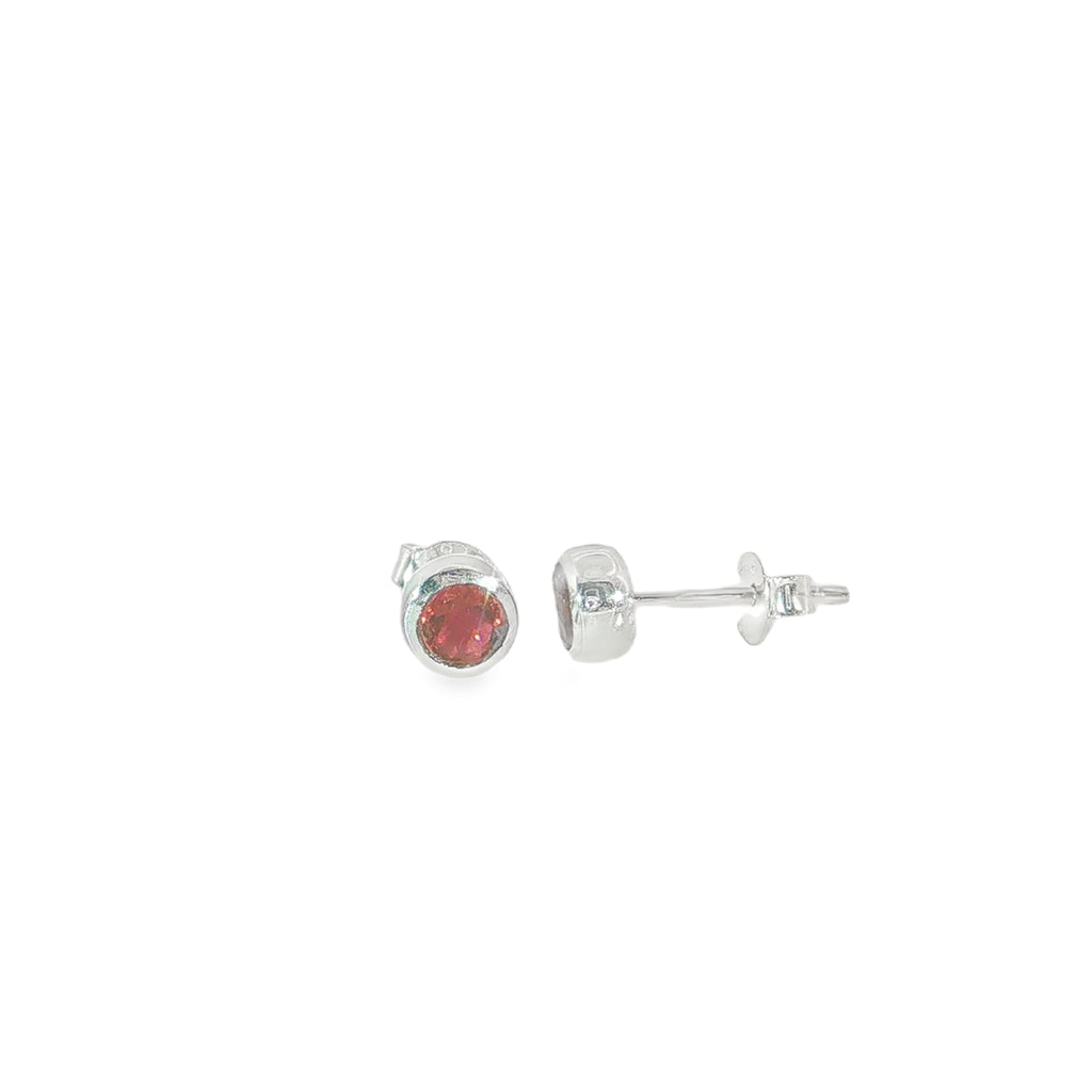 November Birthstone Pink Topaz Stud Earrings