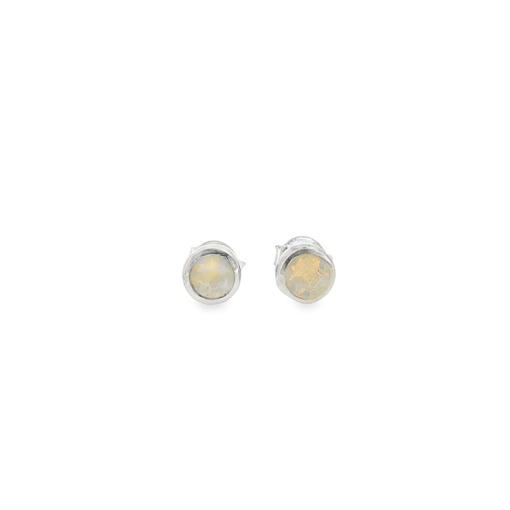 October Birthstone Opal Stud Earrings