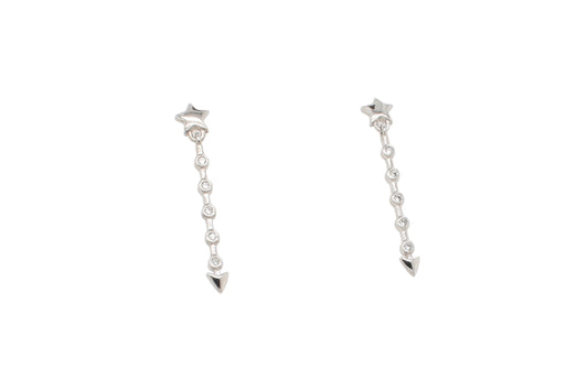 Silver Arrow Drop Earrings.