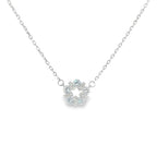 New Sterling Silver Pavé Daisy Cluster Necklace
