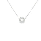 New Sterling Silver Pavé Daisy Cluster Necklace