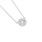 New Sterling Silver Pavé Daisy Cluster Necklace