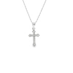 New Sterling Silver Sparkling Cross Necklace