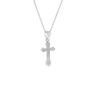 New Sterling Silver Sparkling Cross Necklace