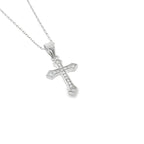 New Sterling Silver Sparkling Cross Necklace