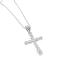 New Sterling Silver Pavé Cross Necklace