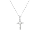New Sterling Silver Pavé Cross Necklace