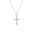New Sterling Silver Pavé Cross Necklace