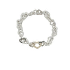 Pre-Loved Tiffany & Co 18ct Gold & Silver Heart Link Bracelet -Ldn 2003