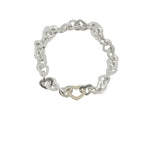 Pre-Loved Tiffany & Co 18ct Gold & Silver Heart Link Bracelet -Ldn 2003