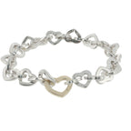 Pre-Loved Tiffany & Co 18ct Gold & Silver Heart Link Bracelet -Ldn 2003