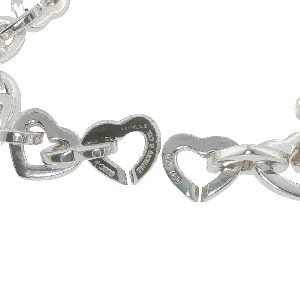 Pre-Loved Tiffany & Co 18ct Gold & Silver Heart Link Bracelet -Ldn 2003