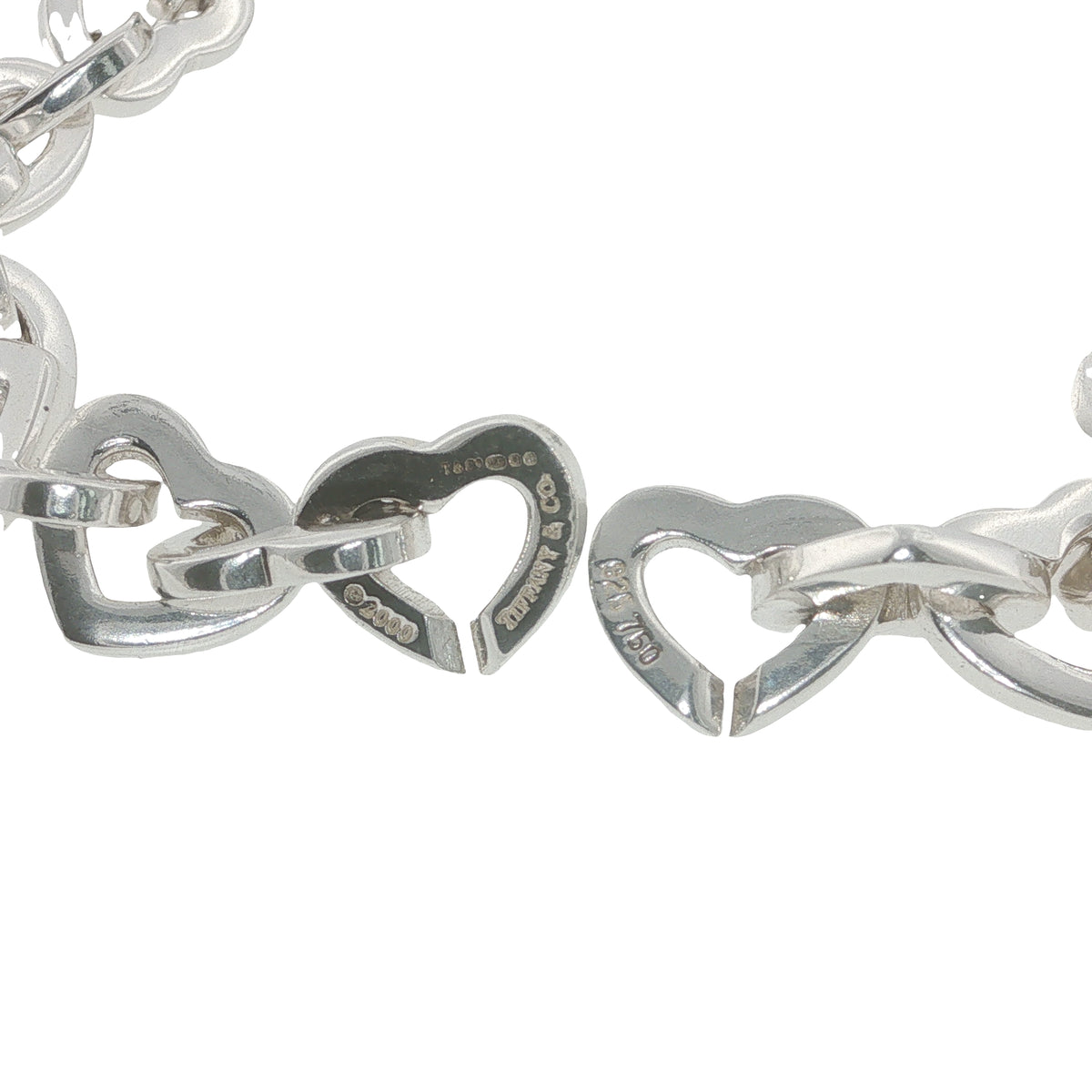 Pre-Loved Tiffany & Co 18ct Gold & Silver Heart Link Bracelet -Ldn 2003