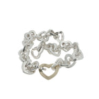 Pre-Loved Tiffany & Co 18ct Gold & Silver Heart Link Bracelet -Ldn 2003