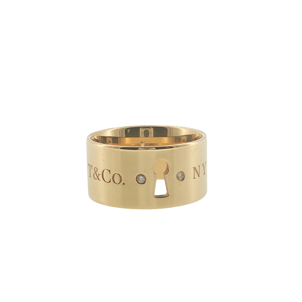 Pre-Loved Tiffany & Co 18ct Gold & Diamond Keyhole Ring Band