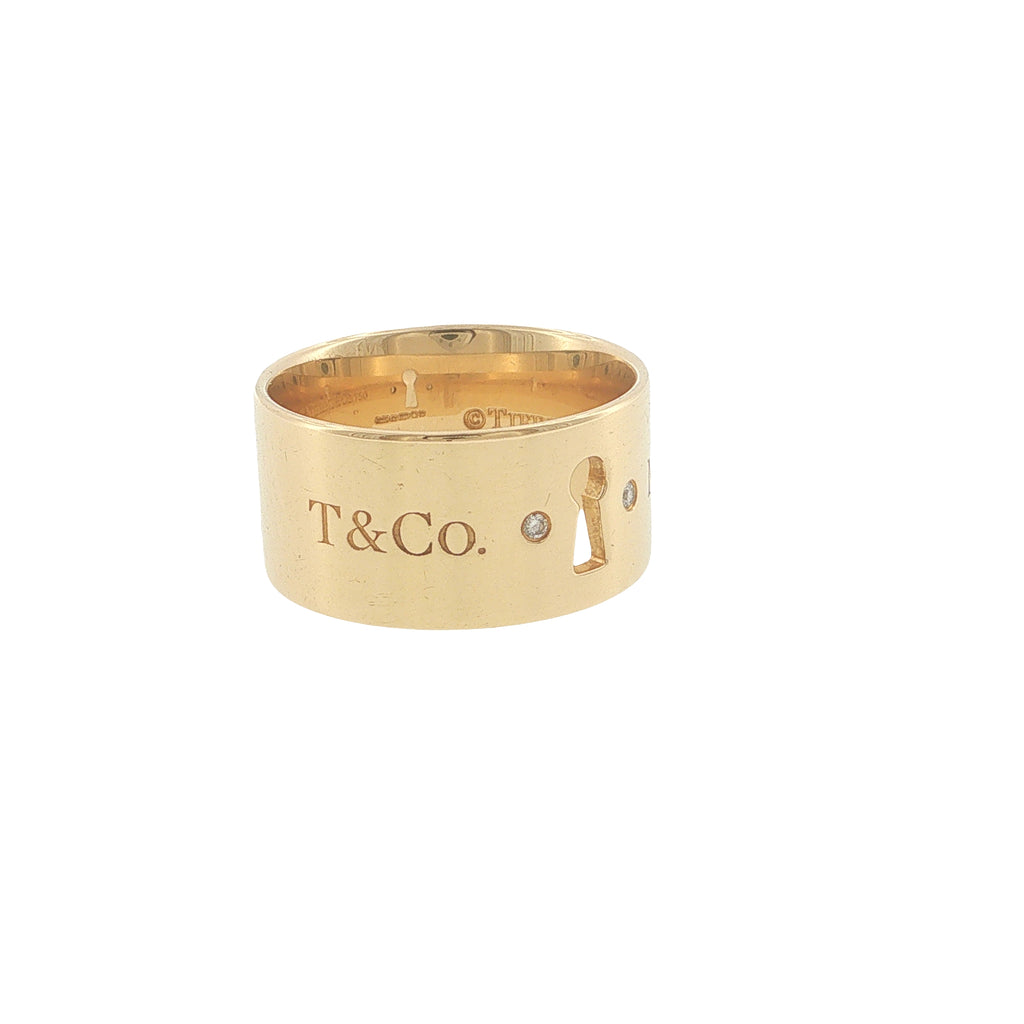 Pre-Loved Tiffany & Co 18ct Gold & Diamond Keyhole Ring Band
