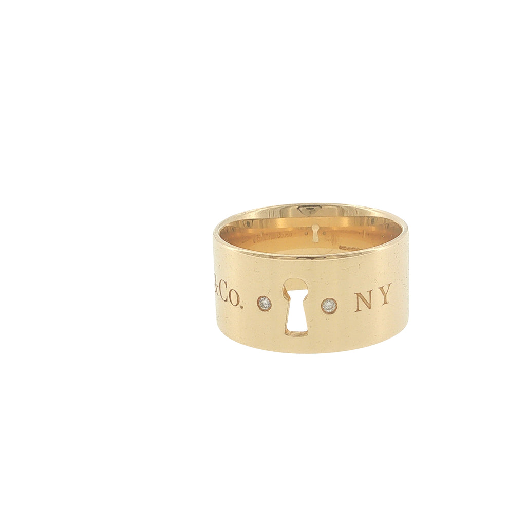 Pre-Loved Tiffany & Co 18ct Gold & Diamond Keyhole Ring Band