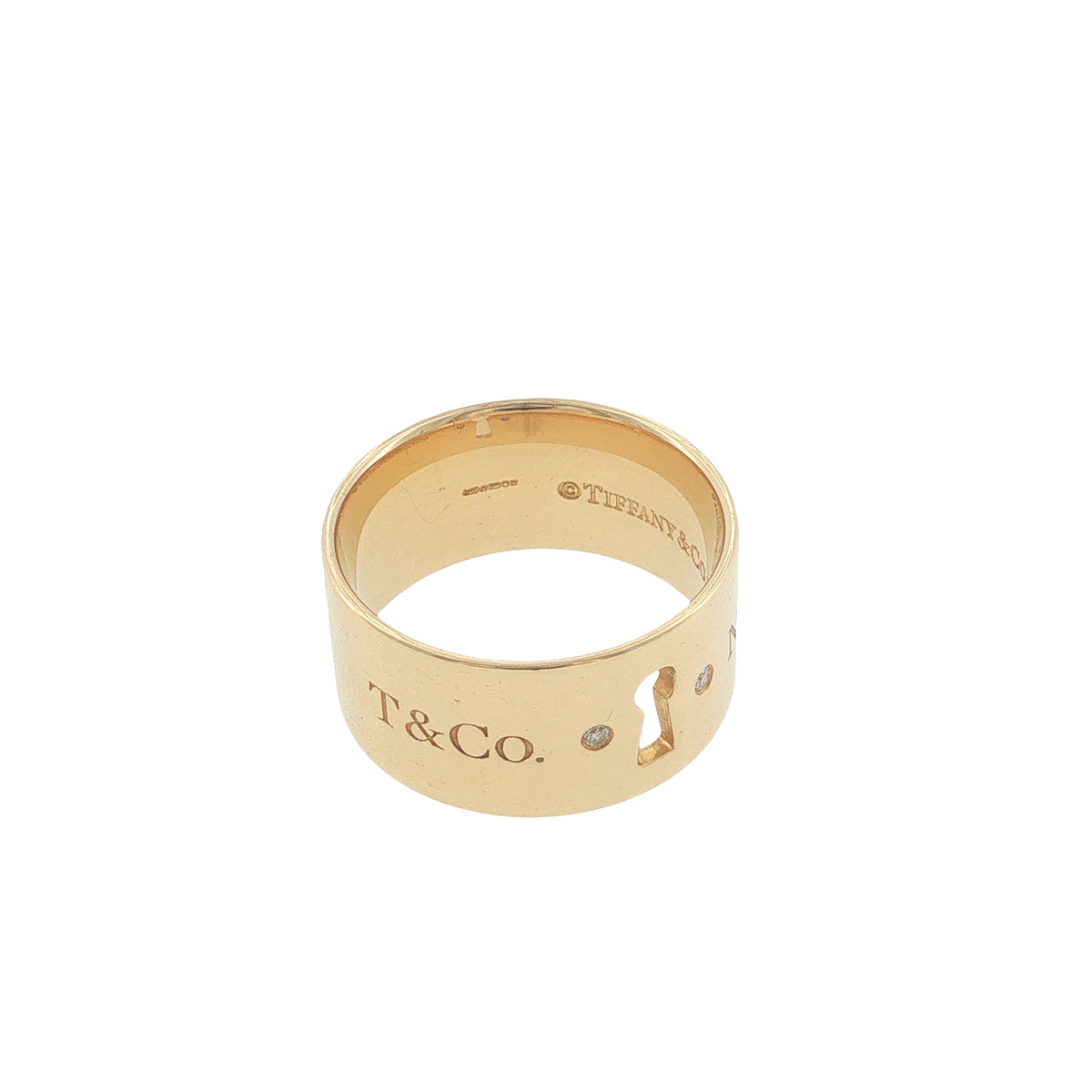 Pre-Loved Tiffany & Co 18ct Gold & Diamond Keyhole Ring Band