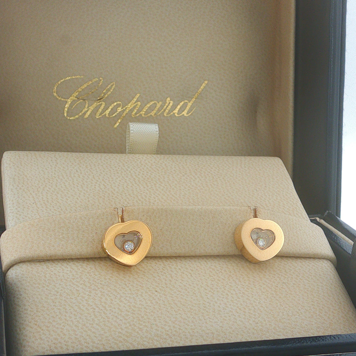 Pre-Loved Chopard Happy Diamond Icons 18ct Yellow Gold Heart Earrings