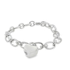 Pre-Loved Tiffany & Co & Silver Heart Padlock Link Bracelet